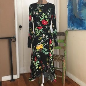 Bershka Floral Long Sleeve Midi Dress!